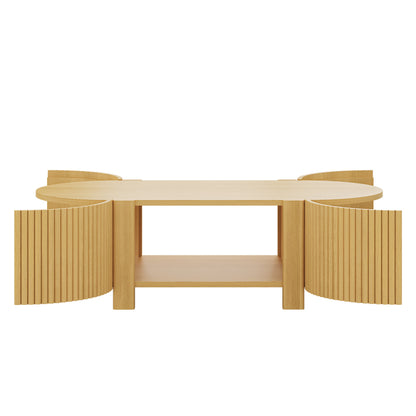 3-Piece Living Room Table Set, 1 Coffee and 2 Side Tables, Solid Wood, 47 in