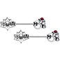 14G 9/16 State of Zen Yoga Om Lotus Flower Nipple Ring Set