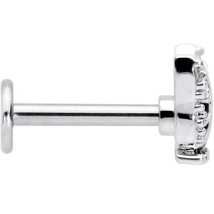 16G 5/16 Clear CZ Gem Bulldog Labret Monroe Tragus