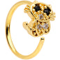 20G 5/16 Clear Black Gem Gold Tone Glamour Cat Nose Hoop