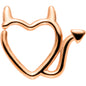 16G 5/16 Rose Gold Tone Little Devil Heart Closure Ring
