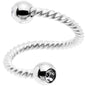 14G 3/8 Clear Gem Twist Spiral Twister Belly Ring
