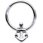 16G 3/8 Nautical Anchor Hinged Segment Ring