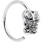 20G 5/16 Clear CZ Gem All About Owl Nose Hoop