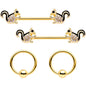 14G Clear Gem Gold Tone Squirrel BCR Barbell Nipple Ring Set of 4
