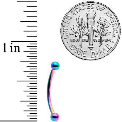 16G 9/16 Rainbow Curved Barbell