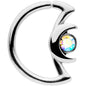 16G 3/8 Aurora Gem Crescent Moon Closure Ring