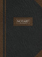 Notary Journal: Hardbound Record Book Logbook for Notarial Acts, 390 Entries, 8.5" x 11", Black and Brown Cover - Hardcover