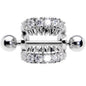 16G 1/2 Clear CZ Gem Scary Monster Fangs Cartilage Cuff