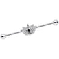 14G Clear Black Gem Crown Lotus Flower Industrial Barbell 38mm