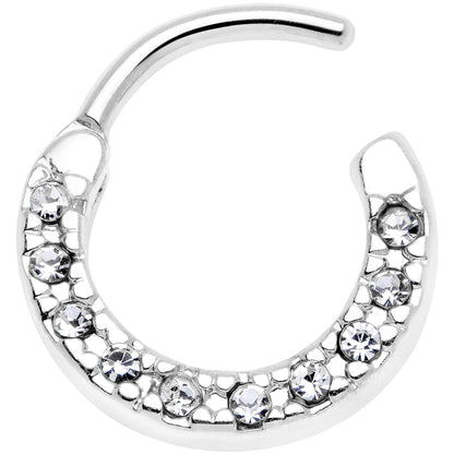 16G 5/16 Clear Gem Paved Cartilage Clicker