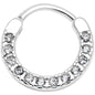 16G 3/8 Clear Gem Paved Septum Clicker