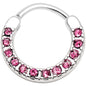 16G 3/8 Pink Gem Paved Septum Clicker