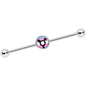 14G Transgender Pride Logo Industrial Barbell 38mm