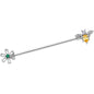 14G Clear Yellow CZ Gem Bumble Bee Flower Industrial Barbell 38mm
