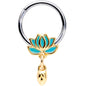 16G 3/8 Southwestern Lotus Flower Dangle Hinged Segment Ring