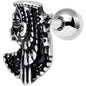 16G 1/4 Black Gem Egypt Cleopatra Anubis Cartilage Tragus Earring