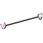 14G Pink Gem Black Devil Heart Love Industrial Barbell 38mm