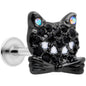 16G 5/16 Black Aurora Gem Crafty Kitty Cat Labret Monroe Tragus