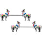 14G 9/16 Colorful Drama Llama Barbell Nipple Ring Set