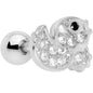16G 1/4 Clear Black CZ Gem Ducky Cartilage Tragus Earring