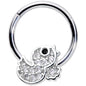 16G 5/16 Clear Black CZ Gem Ducky Hinged Segment Ring