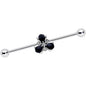 14G Clear Black Gem Abstract Flower Industrial Barbell 38mm