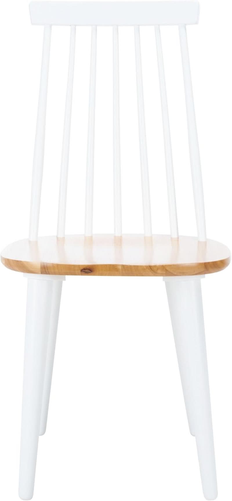 Farmhouse Spindle Back Side Chair White Natural Dining Room