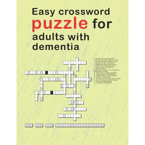 Easy Crossword Puzzles For Adults With dementia: relaxing activity books for adults the big activity book for anxious people, Includes Relaxing Memory - Paperback