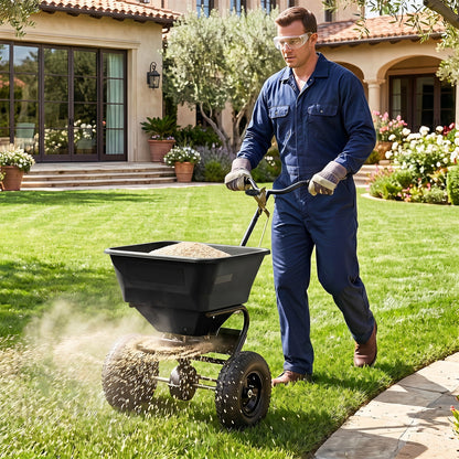 Walk-Behind Broadcast Spreader 66 LBS with 13" Tires