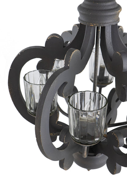 Chandelier Farmhouse 6-Light Wood Pendant Adjustable Chain Dining Room