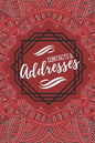 Contacts & Addresses: Geometric Design (Red, Black & White) Small 6" X 9" - Paperback
