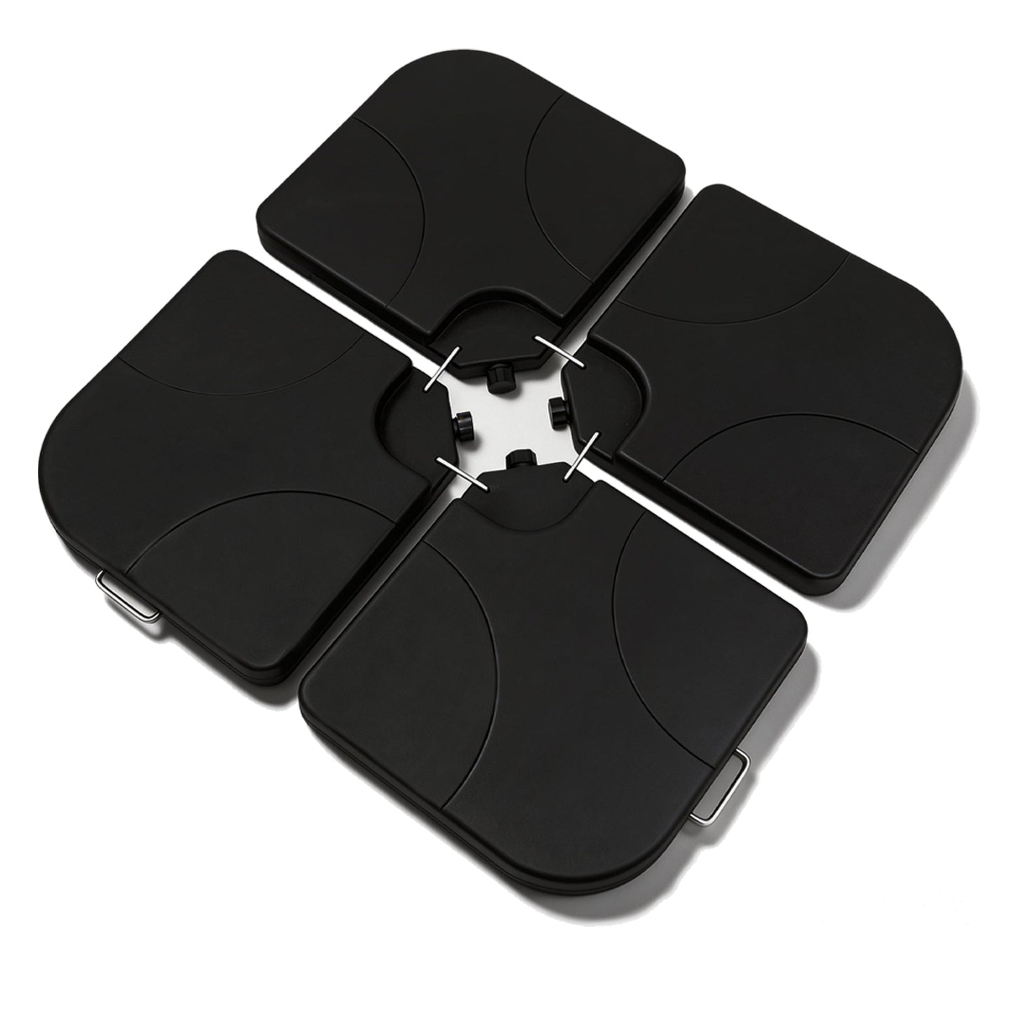 Patio Umbrella Base Offset HDPE Black 4 Panel 220 LB Water or Sand