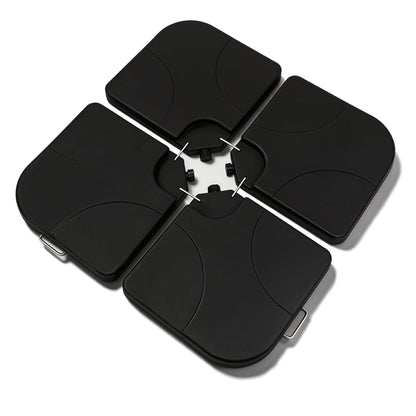 Patio Umbrella Base Offset HDPE Black 4 Panel 220 LB Water or Sand