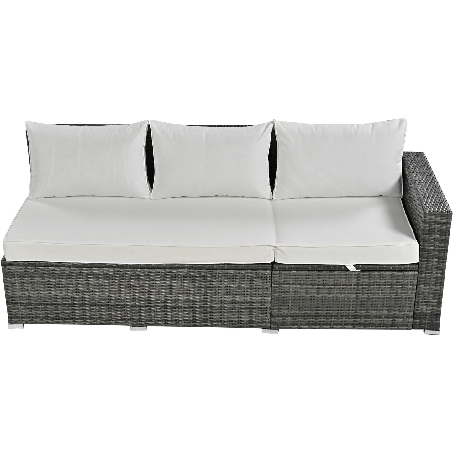 Outdoor 6-Piece All Weather PE Rattan Sofa Set, Garden Patio Wicker Sectional