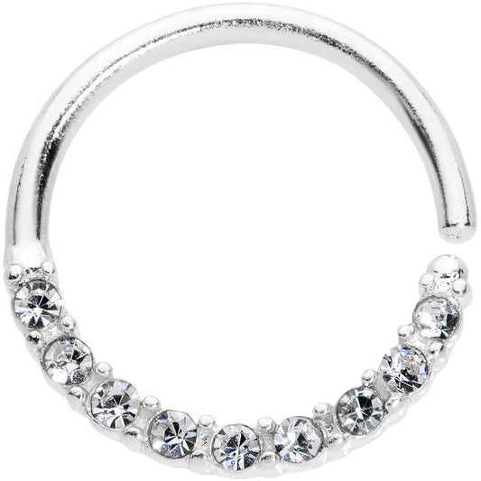 16G 3/8 Clear Gem Simple Elegance Seamless Circular Ring