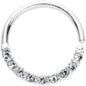 16G 3/8 Clear Gem Simple Elegance Seamless Circular Ring