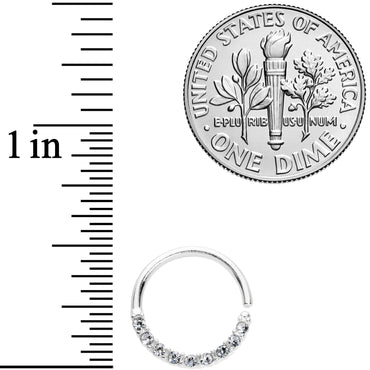 16G 3/8 Clear Gem Simple Elegance Seamless Circular Ring