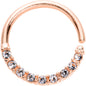 16G 3/8 Clear Gem Rose Gold Tone Elegance Seamless Circular Ring