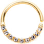 16G 3/8 Clear Gem Gold Tone Simple Elegance Seamless Circular Ring