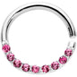 16G 5/16 Pink Gem Simple Elegance Seamless Circular Ring