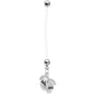 Love You Baby Feet Dangle Pregnancy Belly Ring