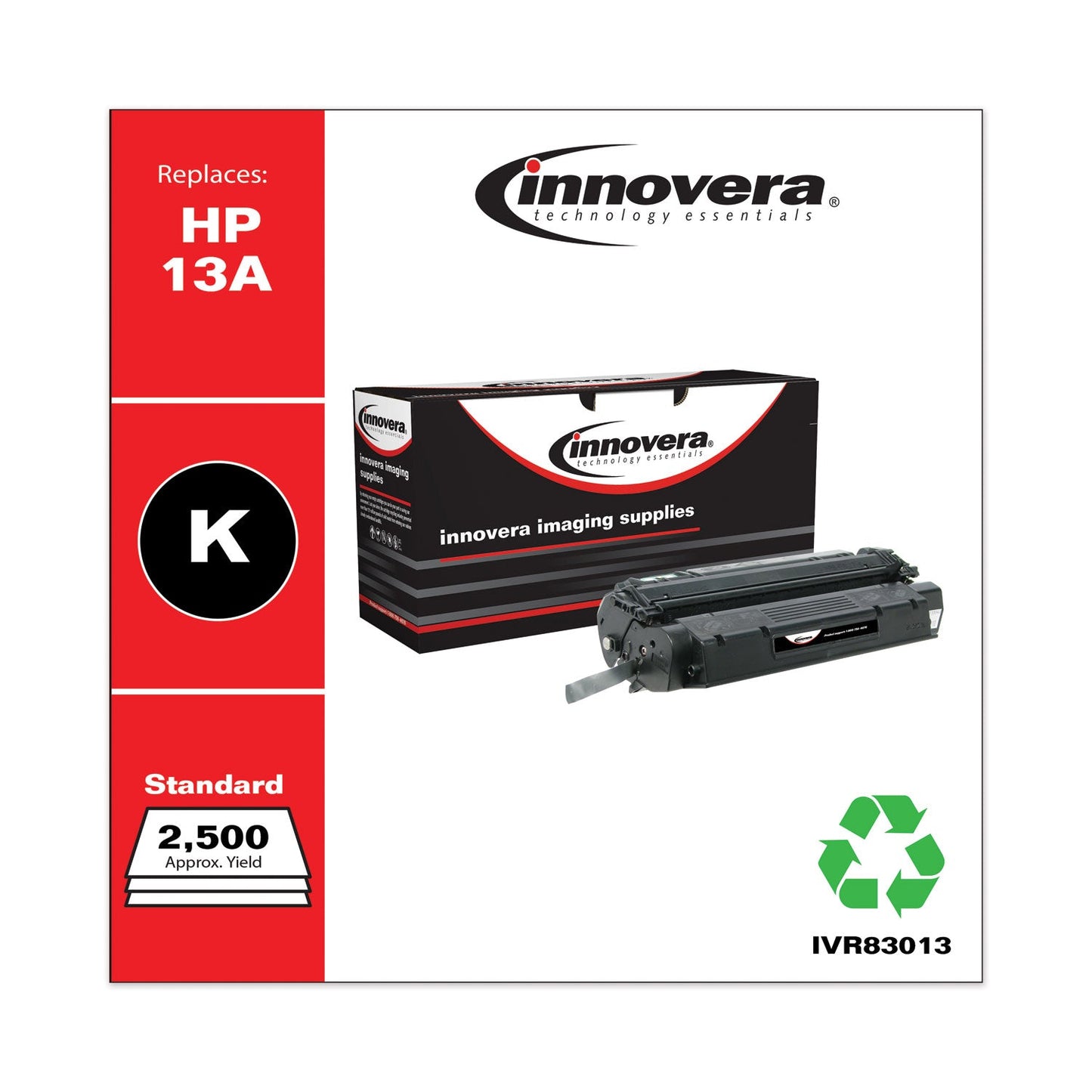 Innovera Remanufactured Black Toner, Replacement for 13A (Q2613A), 2,500 Page-Yield