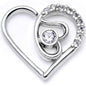 16G 1/4 Clear CZ Gem Double Heart Left Ear Closure Ring