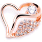 16G 5/16 Clear CZ Gem Rose Gold Tone Heart Left Closure Ring
