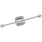 14G Clear CZ Gem Scary Monster Fangs Industrial Barbell 38mm