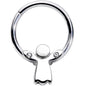 16G 3/8 Clear Gem Tiny Angel Hinged Segment Ring