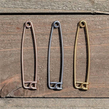 14G Rose Gold Tone Punk Rock Safety Pin Industrial Barbell 38mm