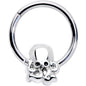 16G 3/8 Black Gem Nautical Octopus Hinged Segment Ring