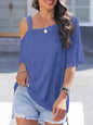Asymmetrical Neck Half Sleeve T-Shirt